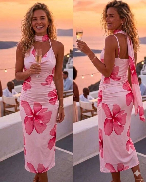 Robe fleurie rose