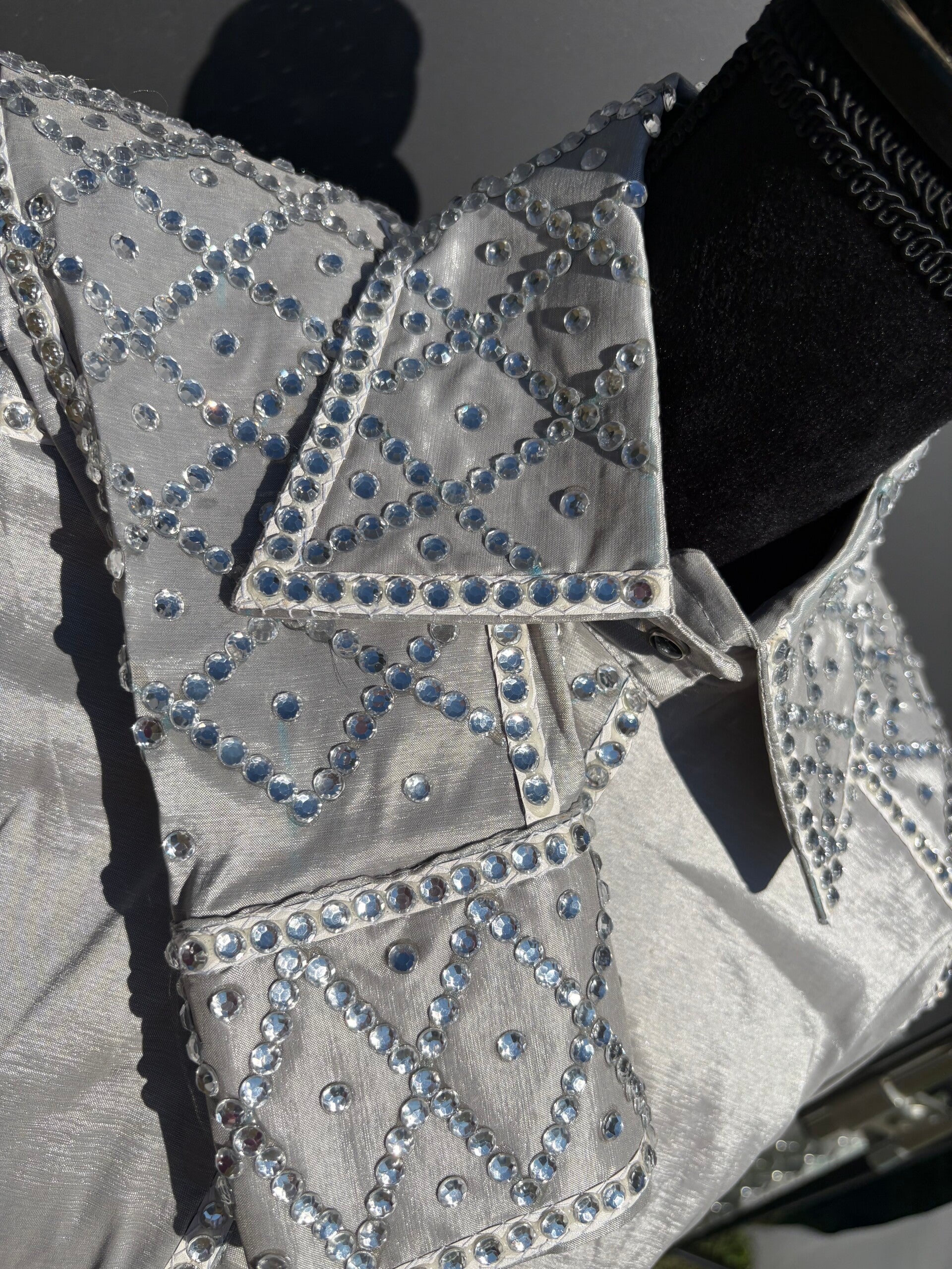 Custom Made Silver Taffeta