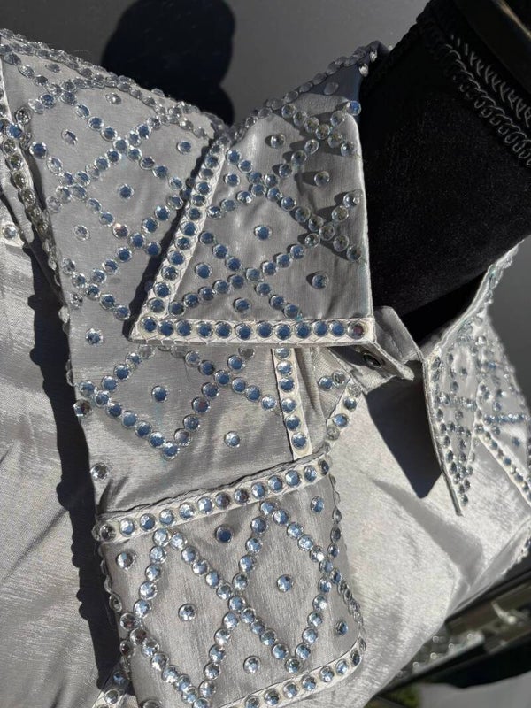 Custom Made Silver Taffeta
