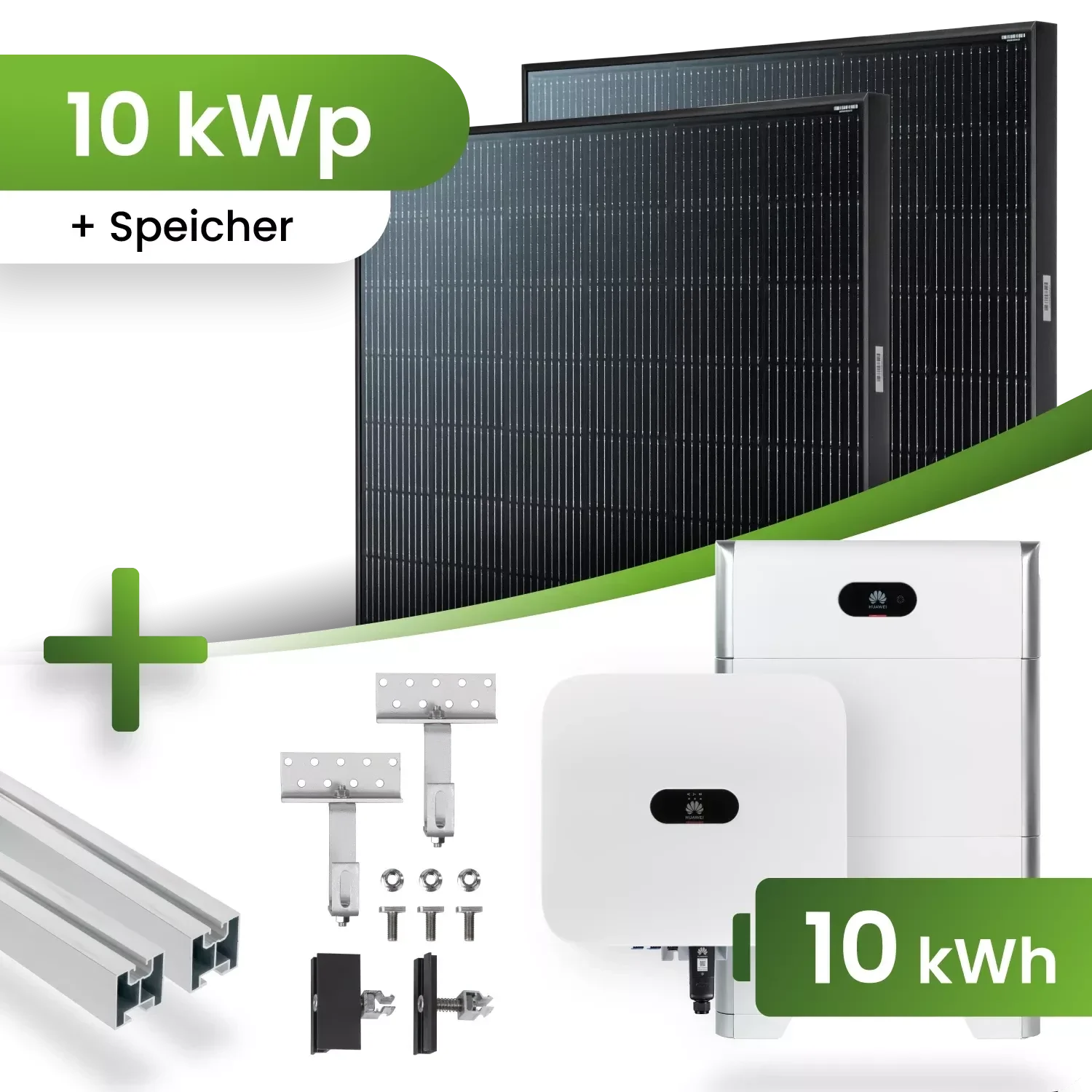 PV Komplettpaket 10KW mit 10 kWh Batterie Schrägdachmontage Full Black Module (405Wp) Produktnummer: PVST5104.10.10.SDM