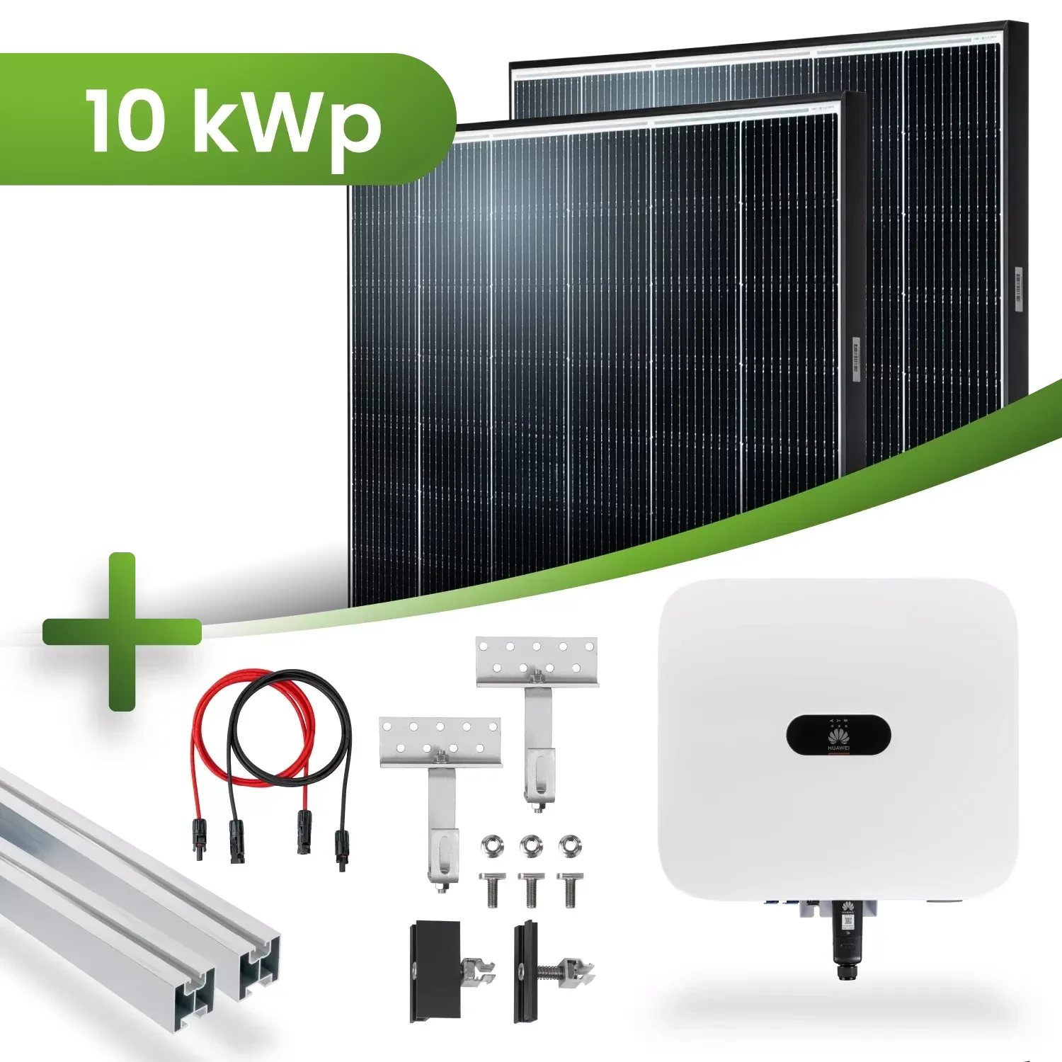 PV Komplettpaket Huawei 10KW Schrägdachmontage Black Frame Module (415Wp GR) Produktnummer: PVST5120.10.SDM