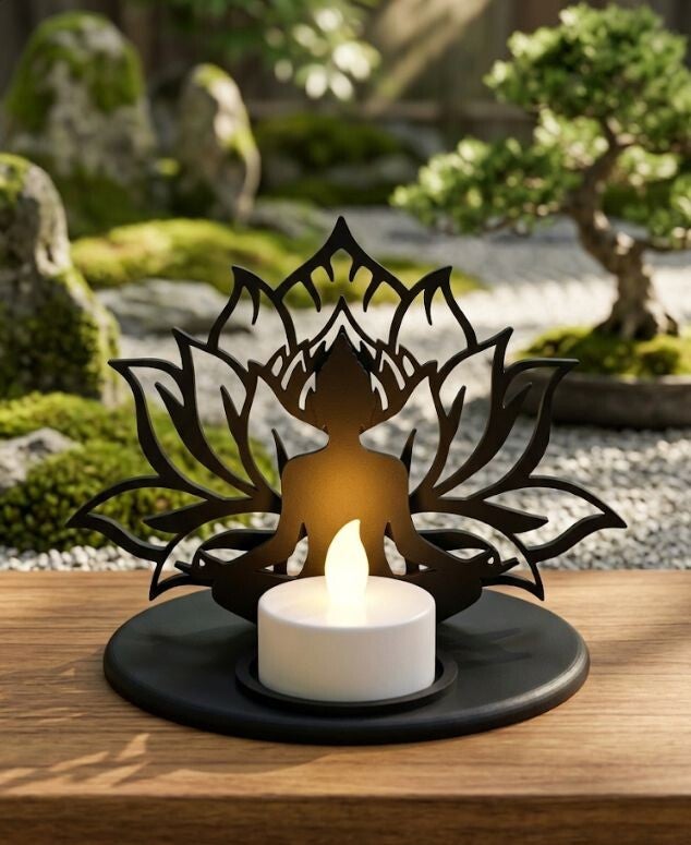 Porte bougies Bouddha fleur de Lotus