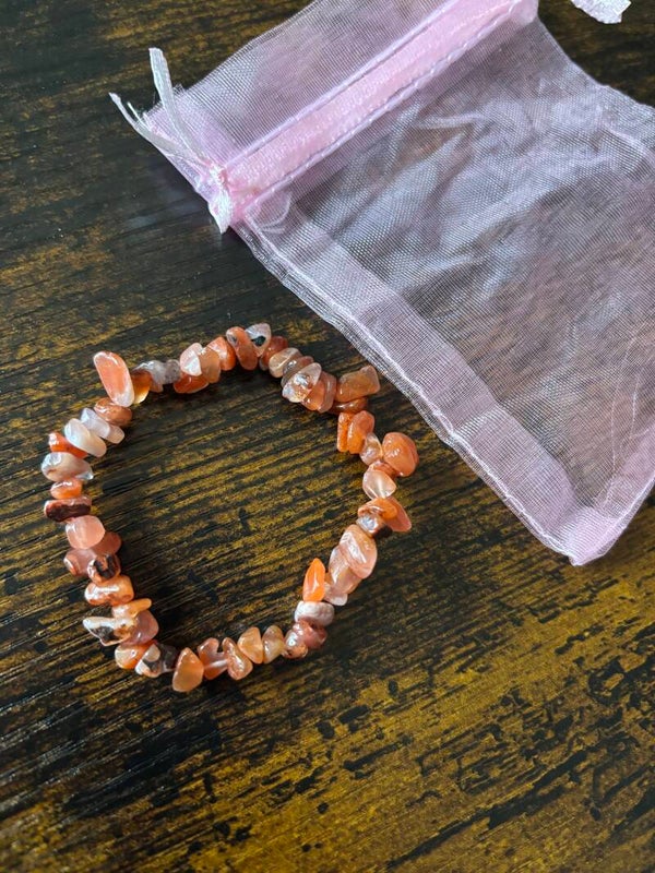 Bracelets pierres agate rouge