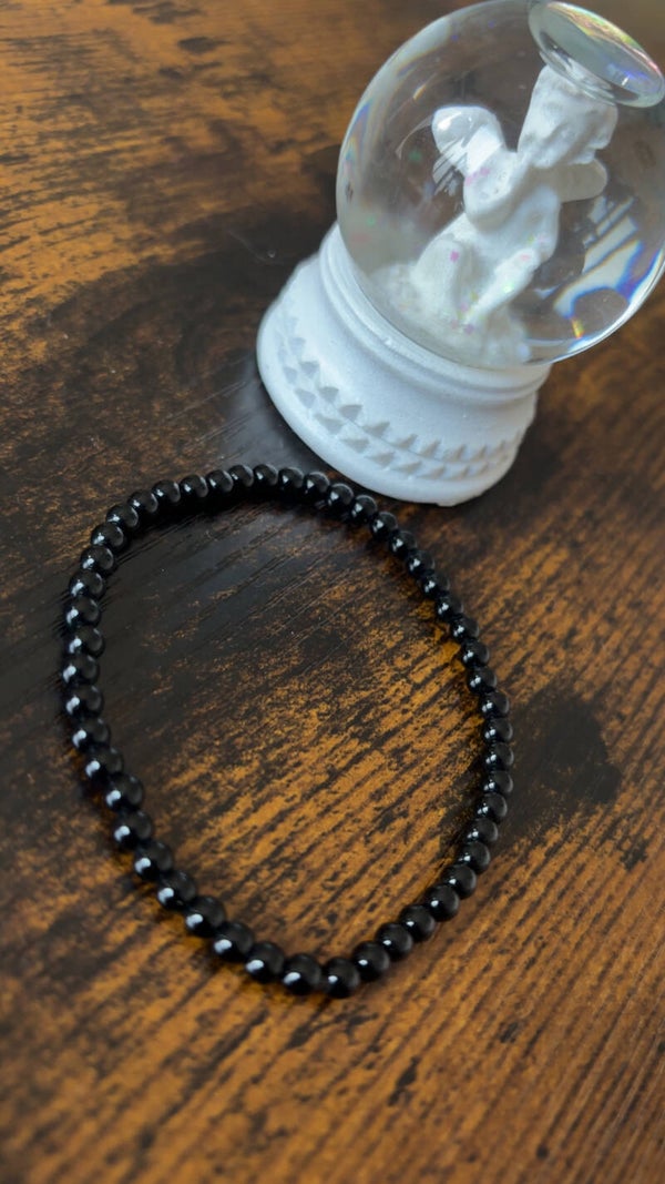 Bracelet tourmaline noir 4mm