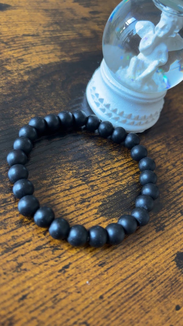 Bracelet homme tourmaline noir 8mm