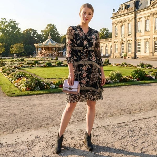 Chiffon-Druckkleid