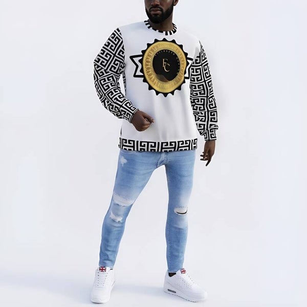 Herrenpullover mit Allover-Print