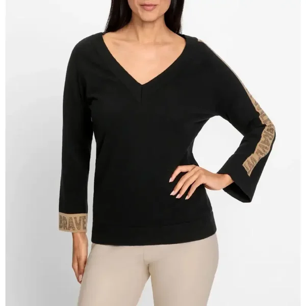 Pullover m. Schriftzug u. Glitzersteinchen