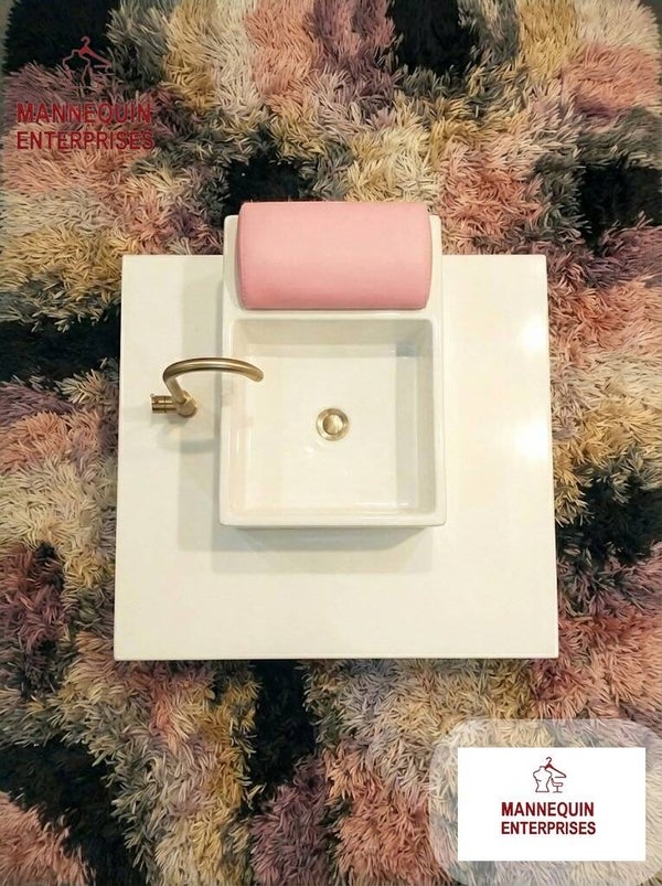 Luxury Nail Salon Foot Spa Basin with Gold Faucet