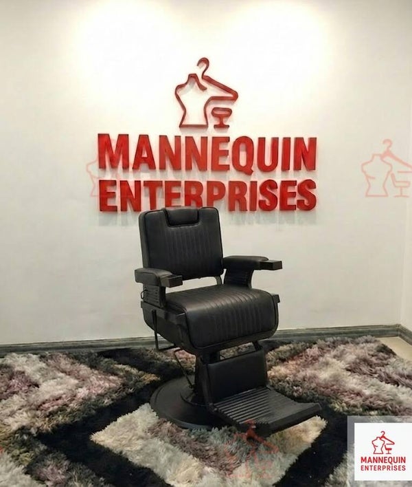 Professional Barber Chair – Matte Black Reclining Edition