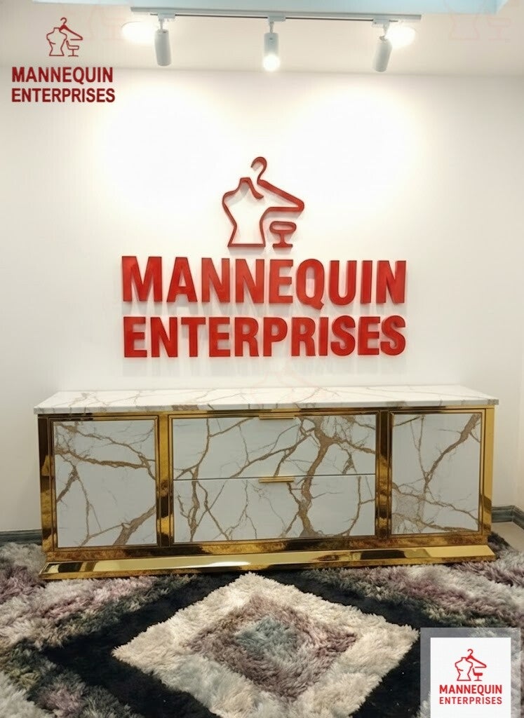 Luxury White & Gold TV Cabinet – 65” Display Console