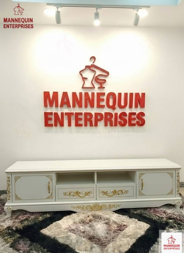 Classic French-Inspired TV Console with Gold Accent Details