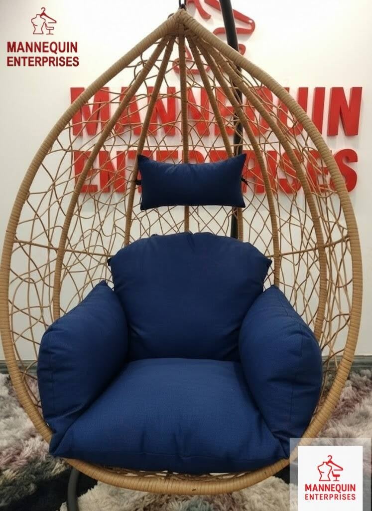 Hanging Egg Chair with Stand Outdoor & Indoor Swing Chair Size L