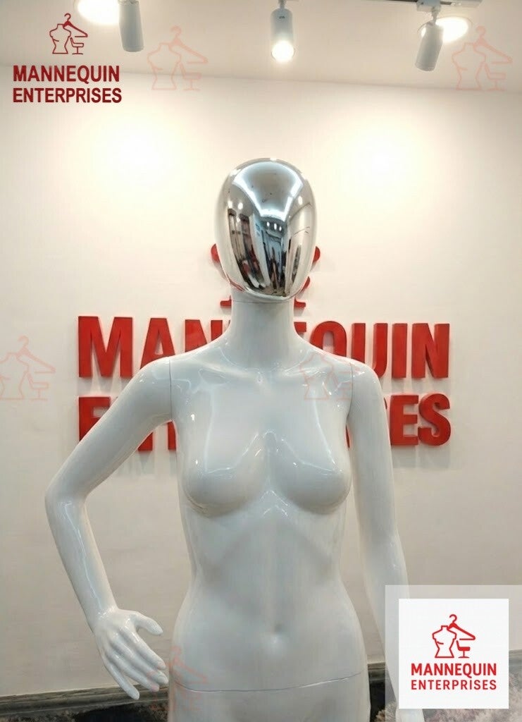 Female Silver-Face Glossy white  Mannequin