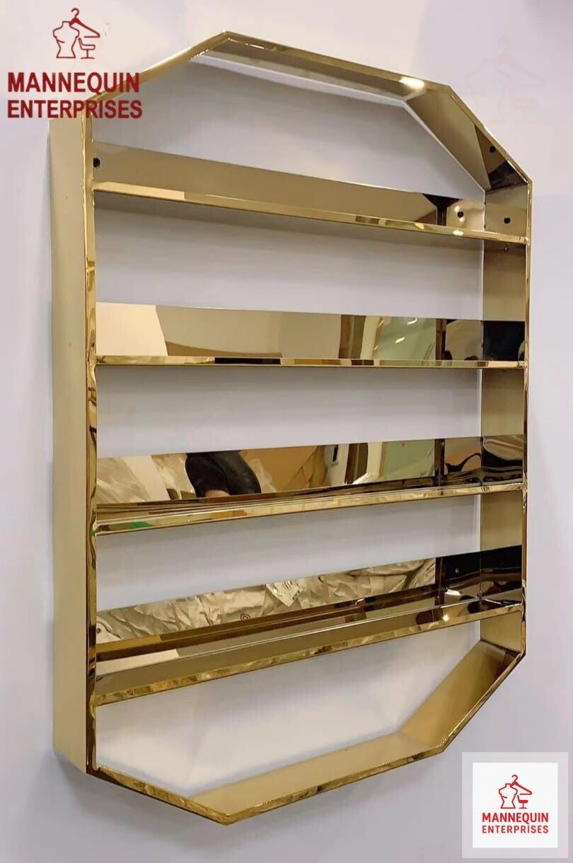 Luxury Gold Nail Salon Wall Shelf