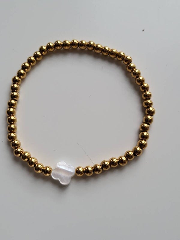 Rvs 4mm kraal met natuursteen