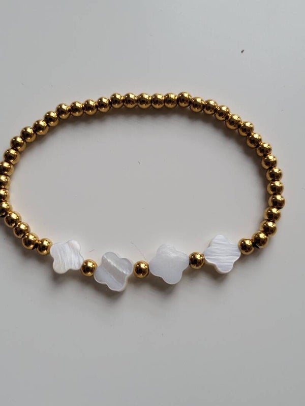 Rvs 4mm kraal met natuursteen