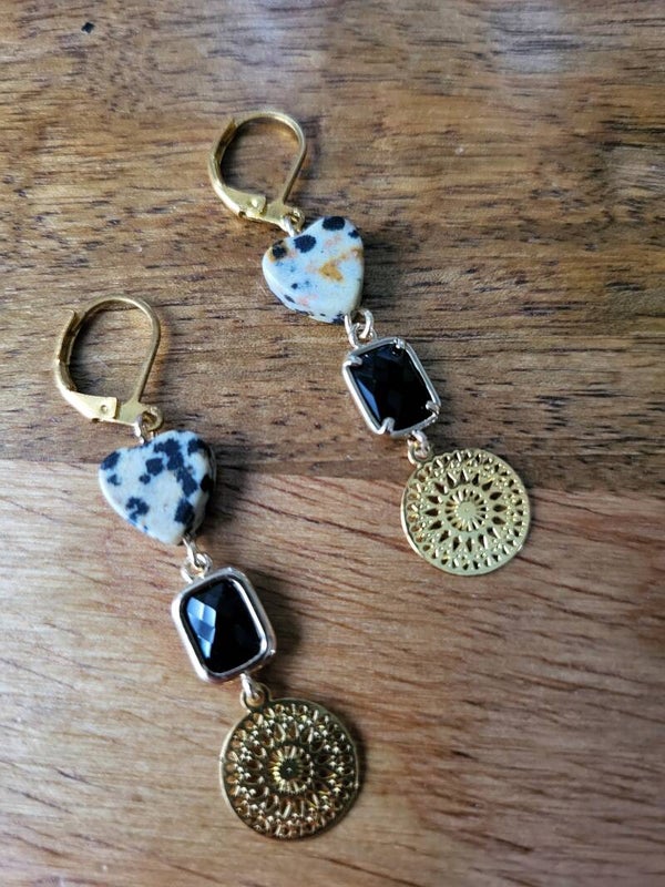 Oorbellen natuursteen