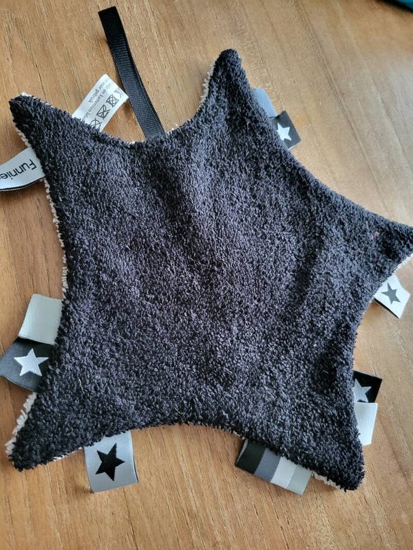 Speendoekje ster zwart/wit