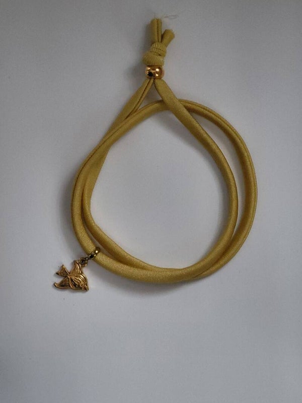 Bandje elastiek met bedel rvs