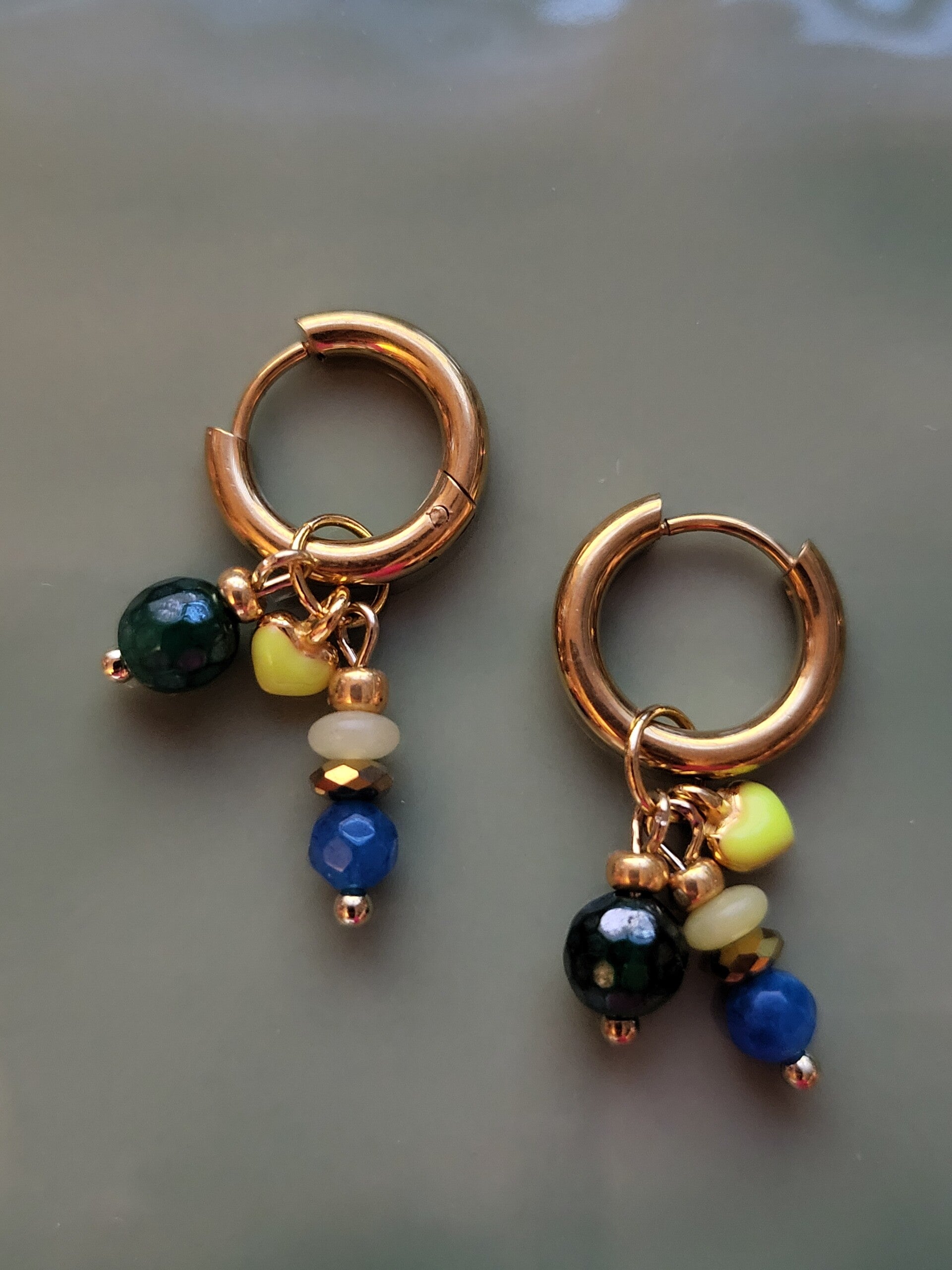 RVS creool met natuursteen bedeltjes