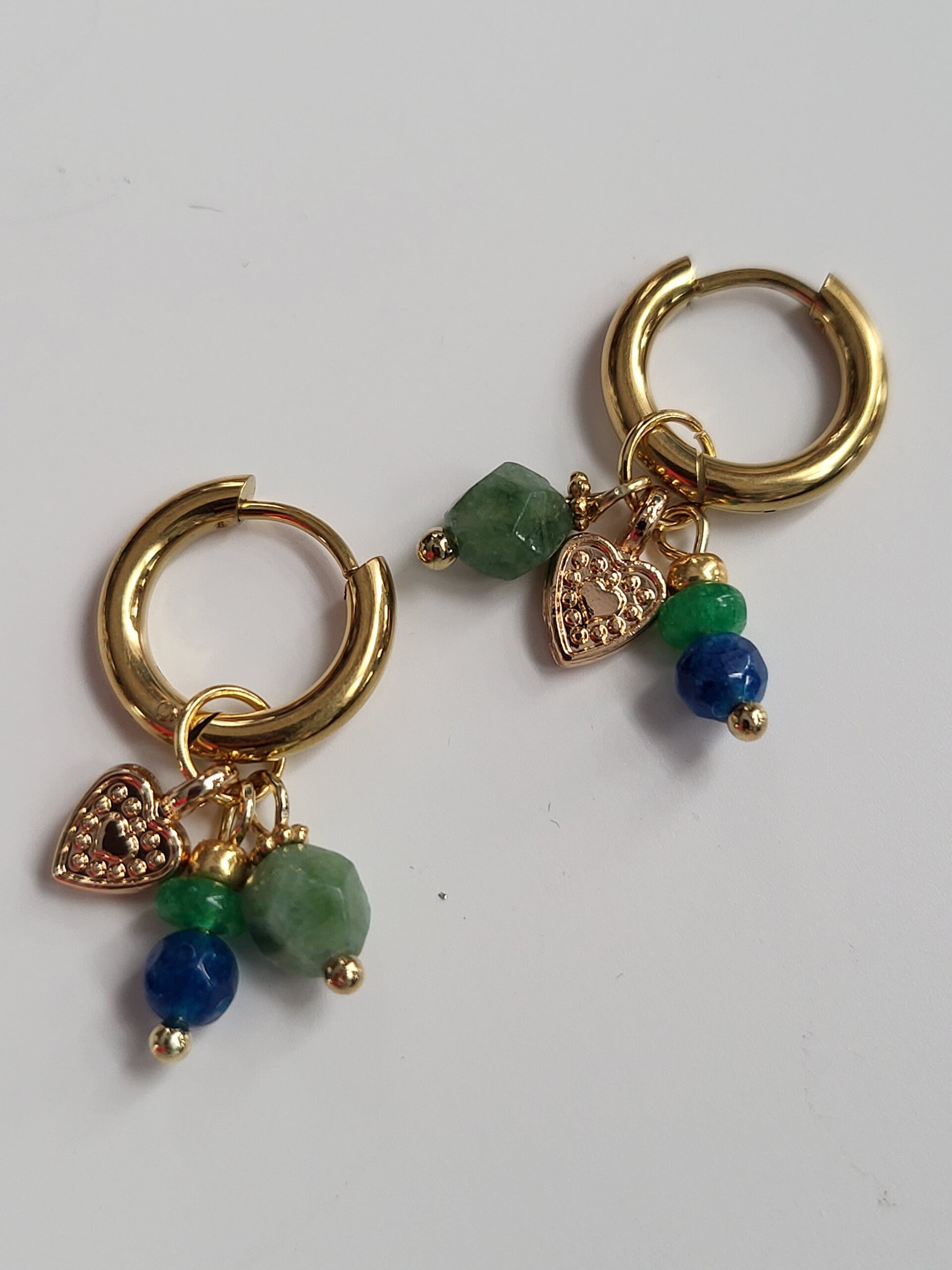 RVS creool met natuursteen bedeltjes