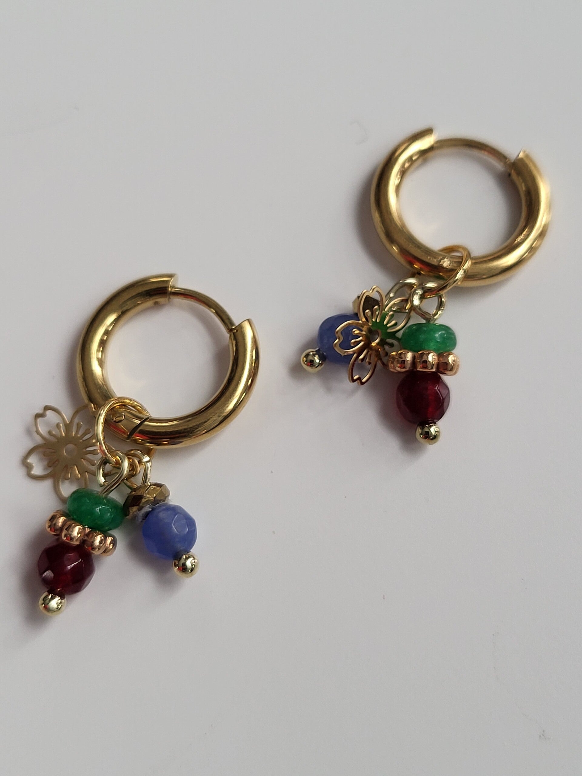 RVS creool met natuursteen bedeltjes