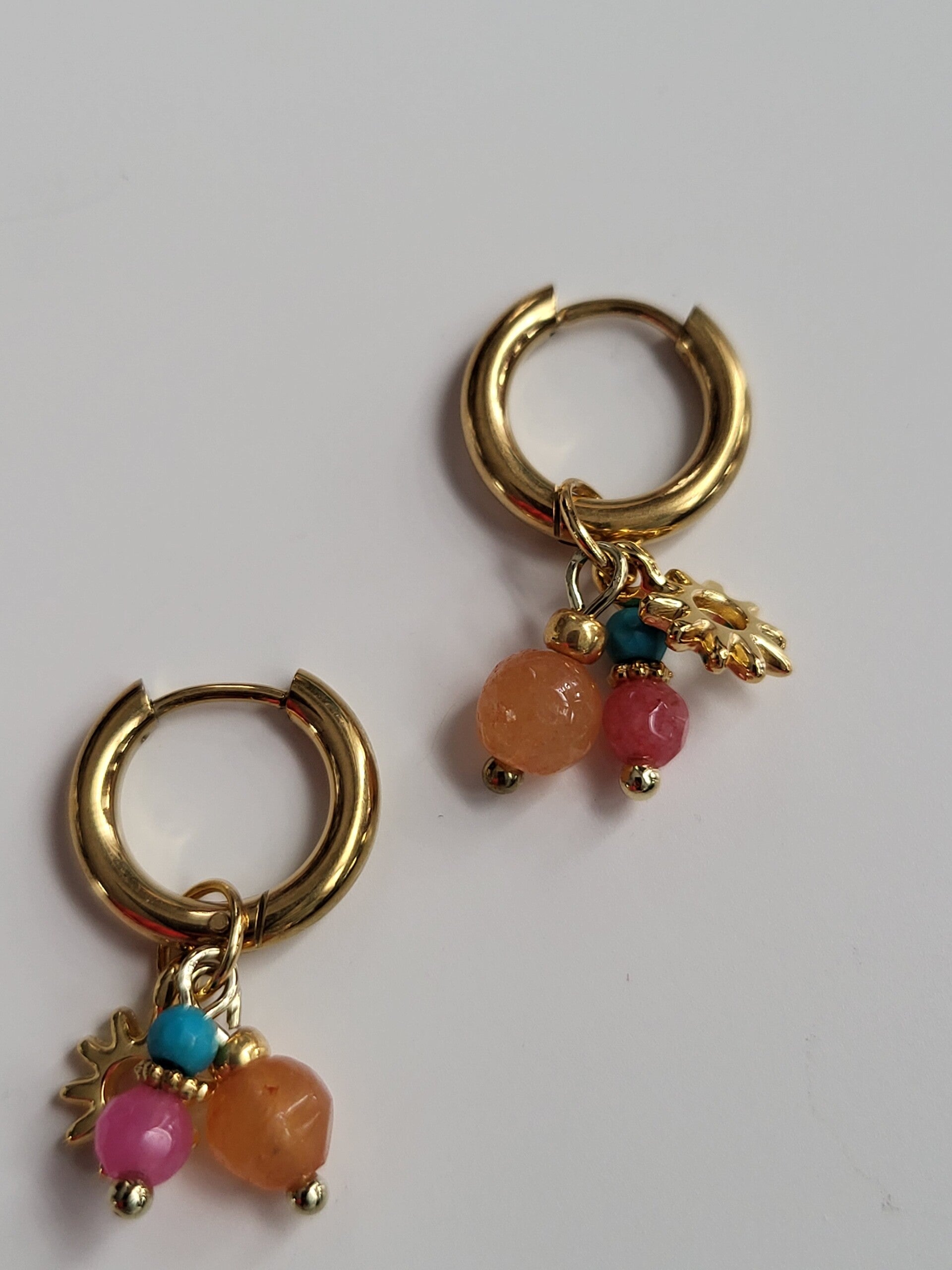 RVS creool met natuursteen bedeltjes