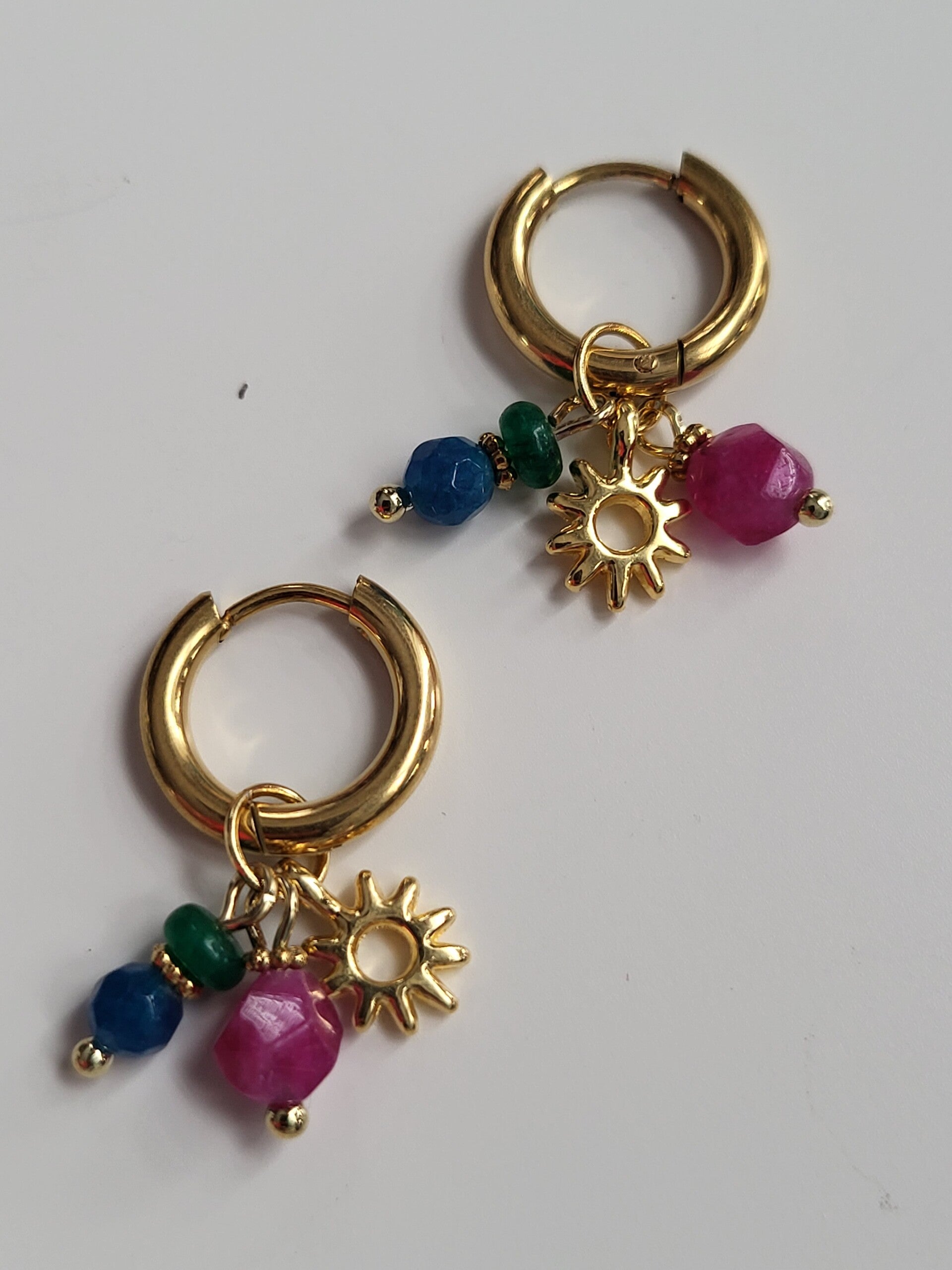 RVS creool met natuursteen bedeltjes