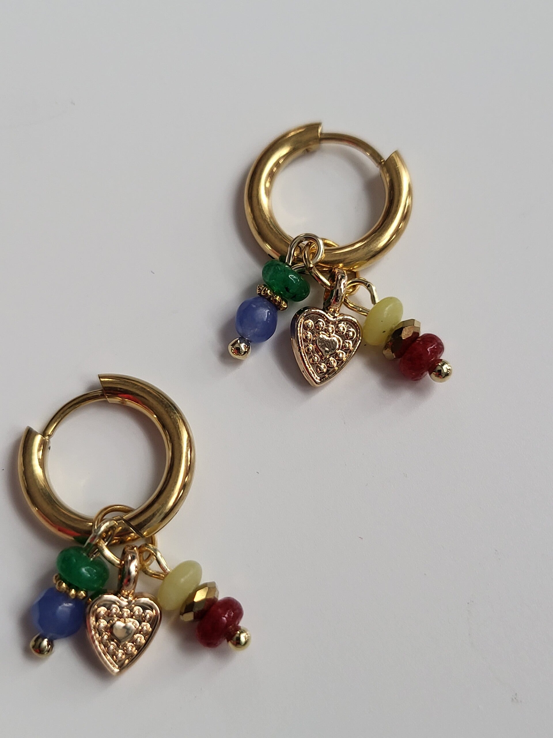 RVS creool met natuursteen bedeltjes