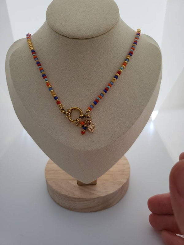 Ketting 41cm met boeislot en bedeltjes
