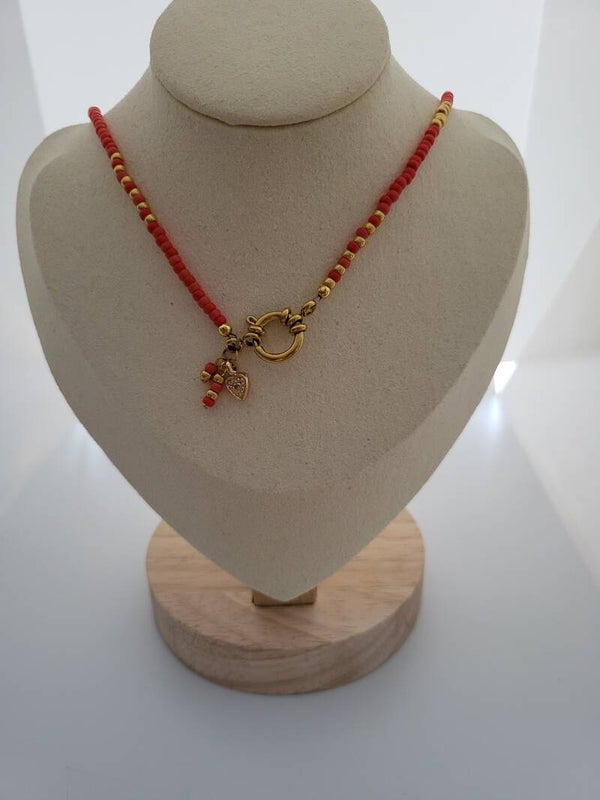 Ketting 41cm met boeislot en bedeltjes