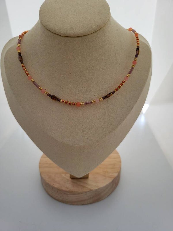 Ketting glaskraaltjes 40cm met verlengketting