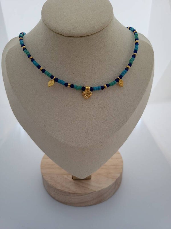 Ketting glaskraaltjes 40cm met verlengketting