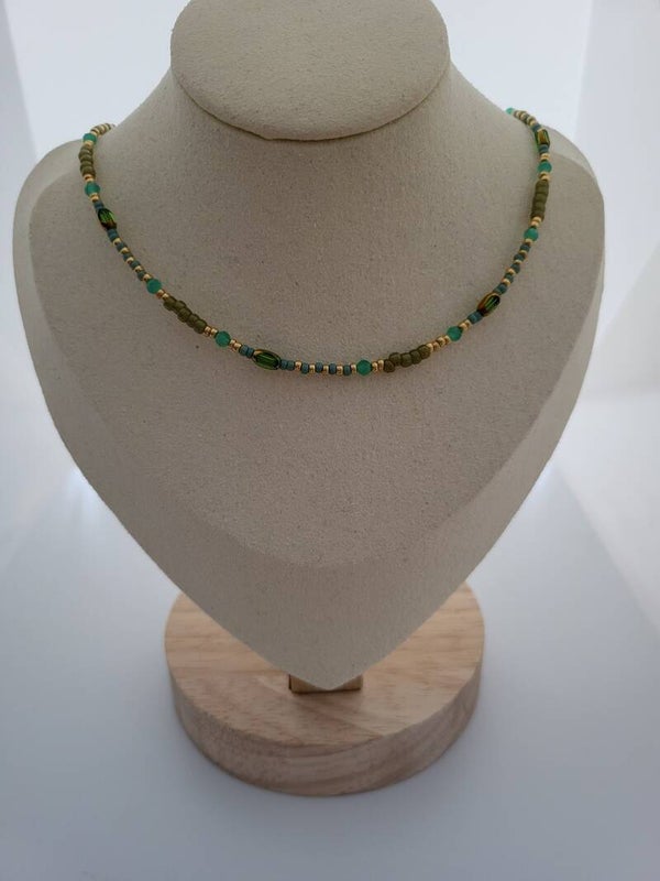 Ketting glaskraaltjes 40cm met verlengketting