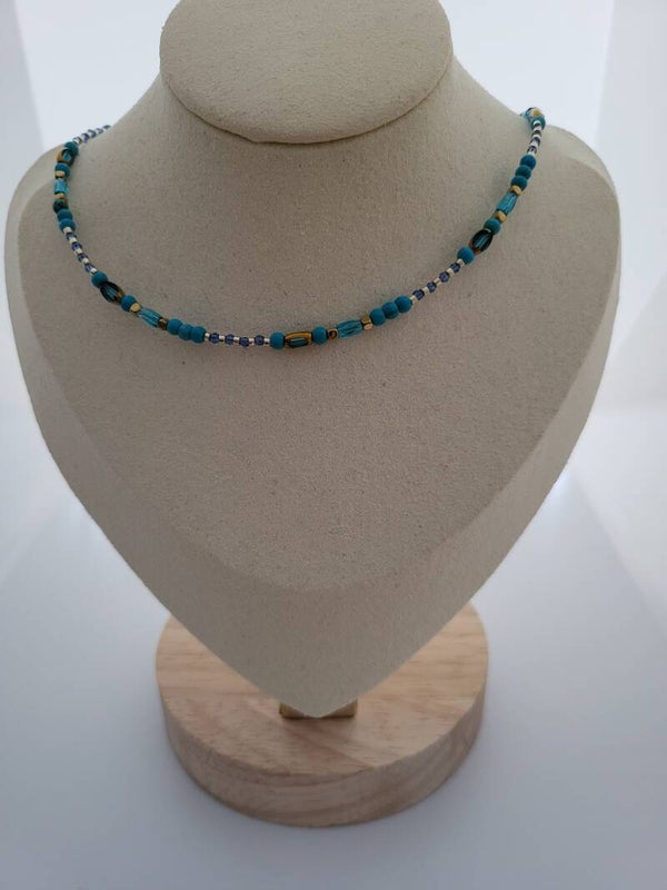 Ketting glaskraaltjes 40cm met verlengketting