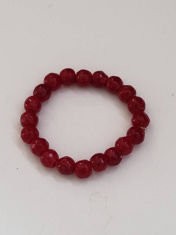 Ringetje kraaltjes elastiek burgundy red