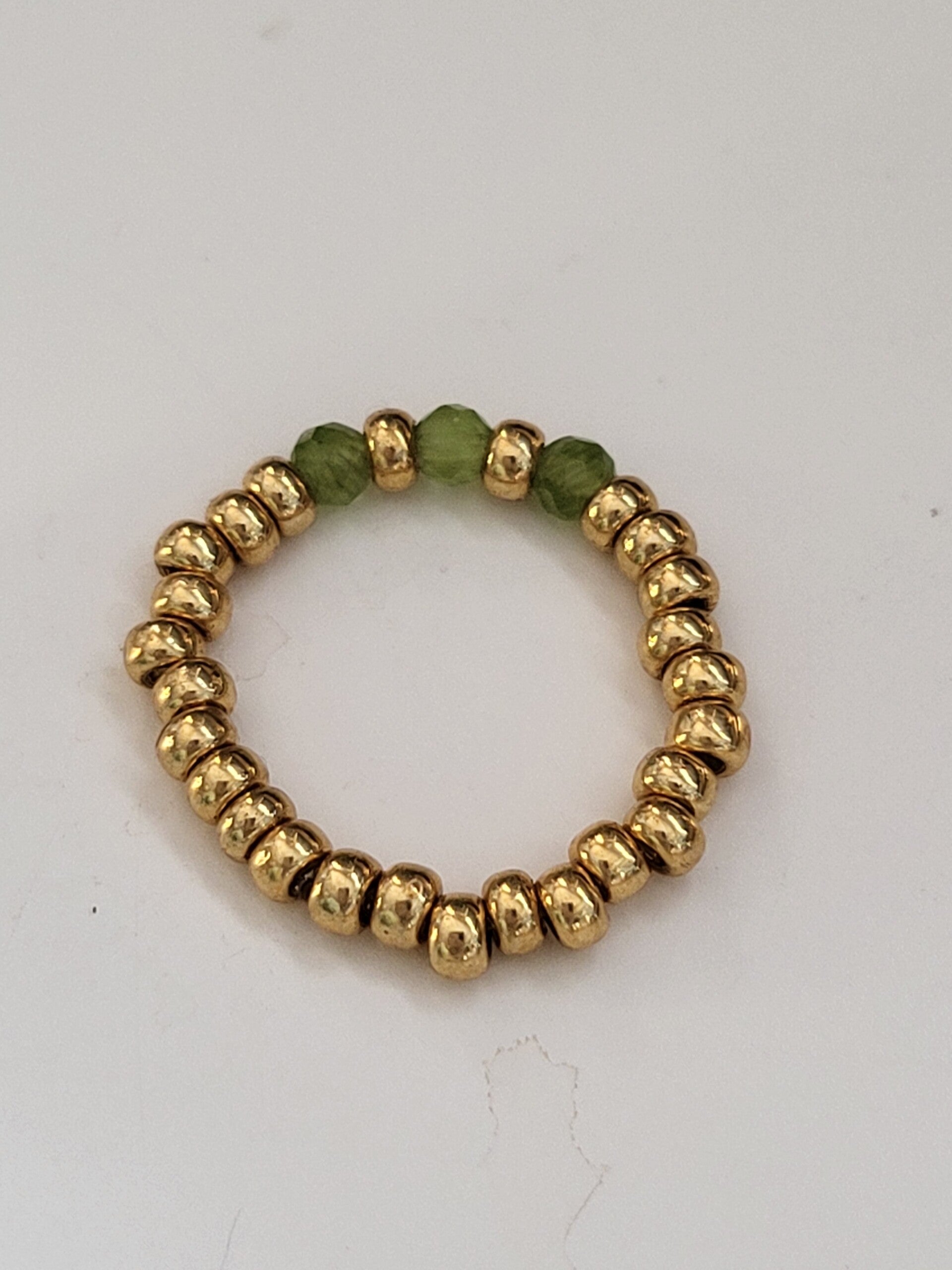 Ringetje kraaltjes elastiek lichtgroen