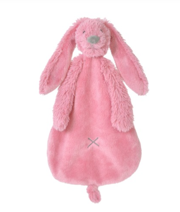 Knuffeldoekje Richie Rabbit Deep pink inclusief naam en geboortedatum