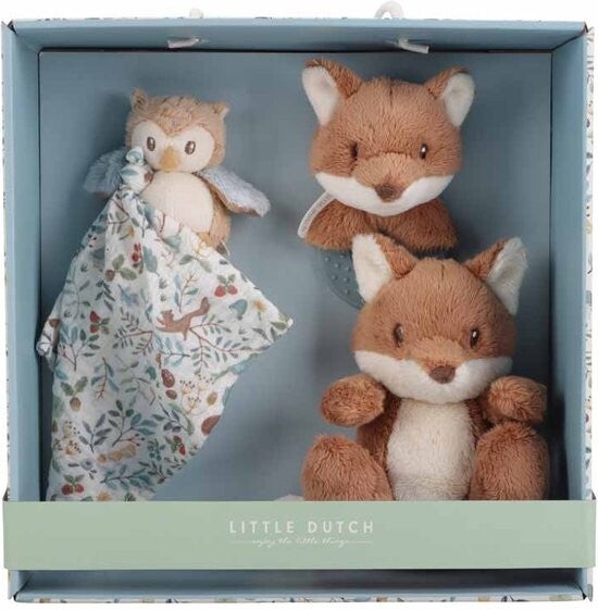 Little Dutch cadeau set knuffels - Forest Friends inclusief naam op doekje