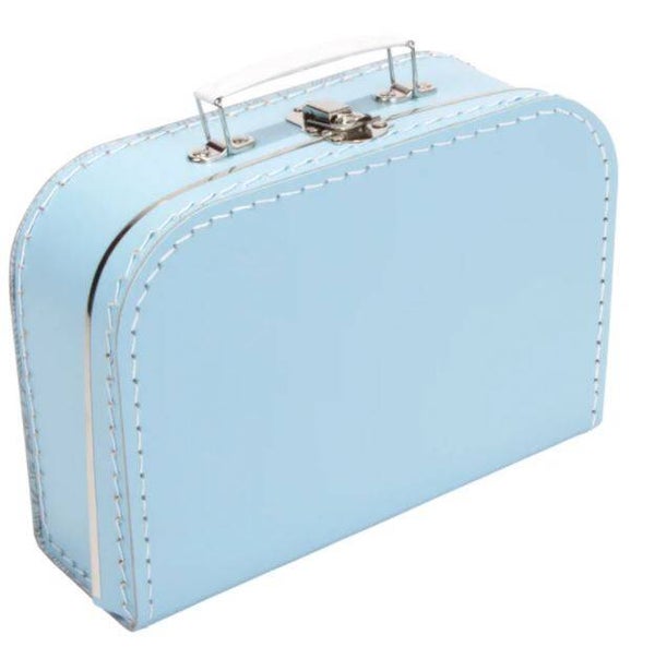 Koffer 20 cm lichtblauw inclusief naam/geboortedatum