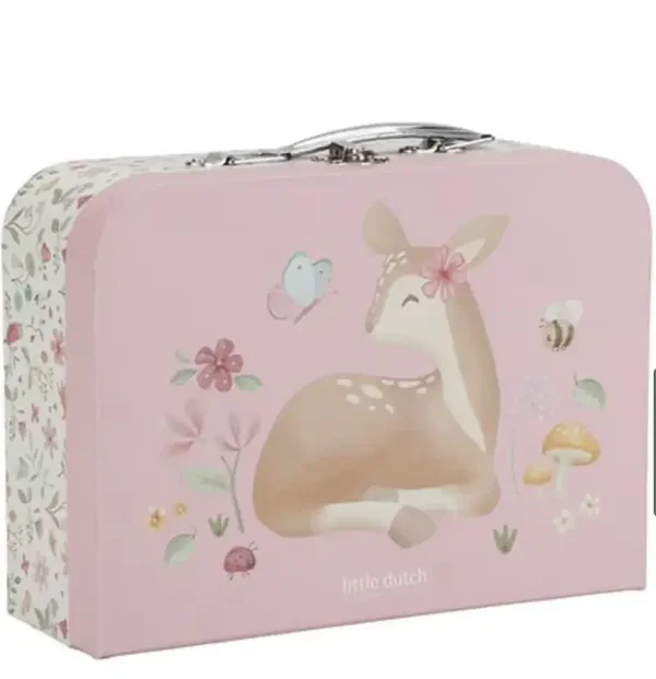 Koffer roze 25 cm met naam