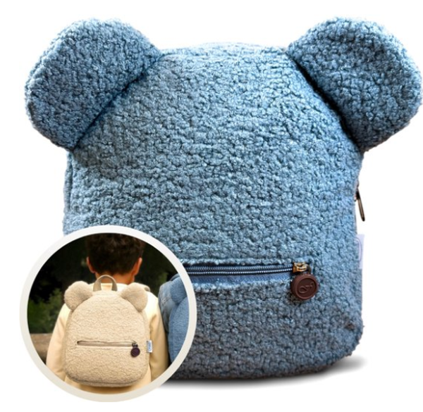 Funnies Rugzak Teddy met Oortjes Blauw met naam