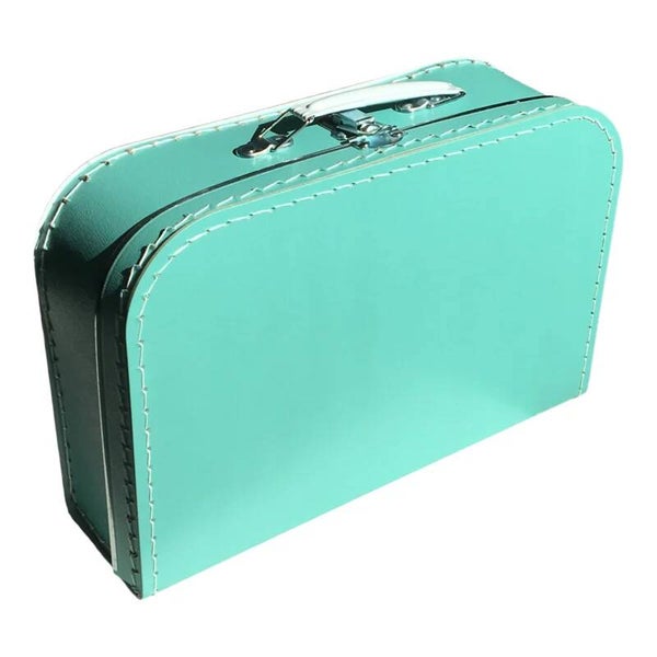 Koffer turquoise 30 cm inclusief bedrukking