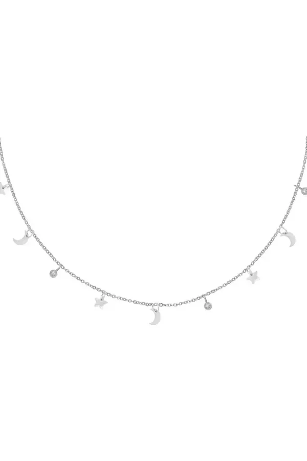 Zilvere moon ketting