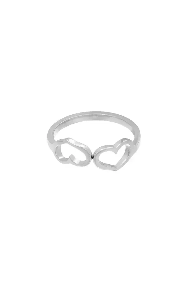 zilvere ring hartjes maat 16