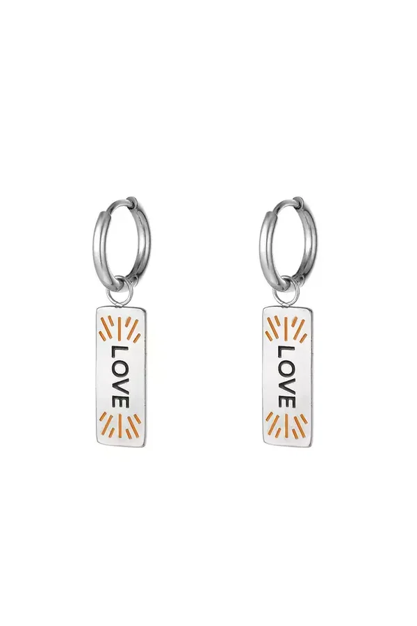 love oorbellen zilver