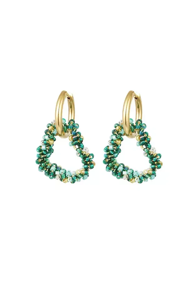 gouden oorbellen groen