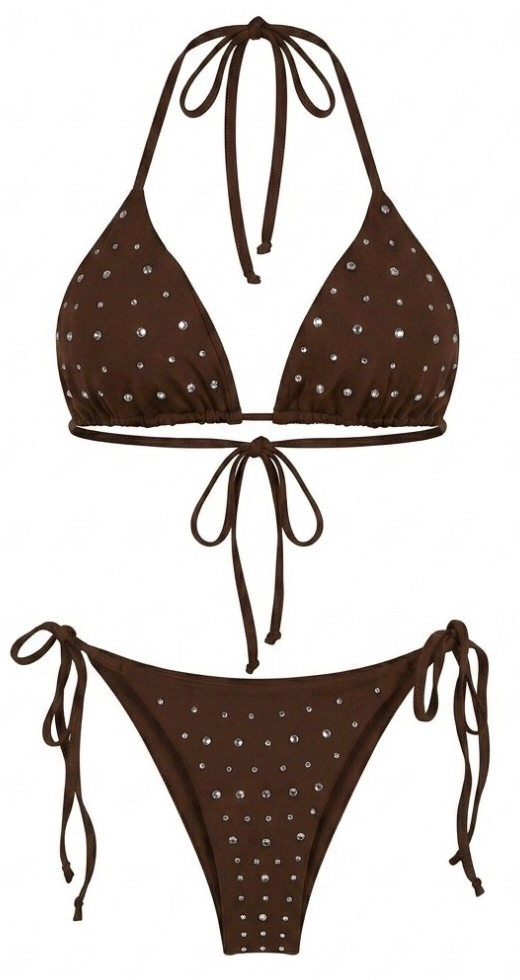 Faye Studs Bikini Brown