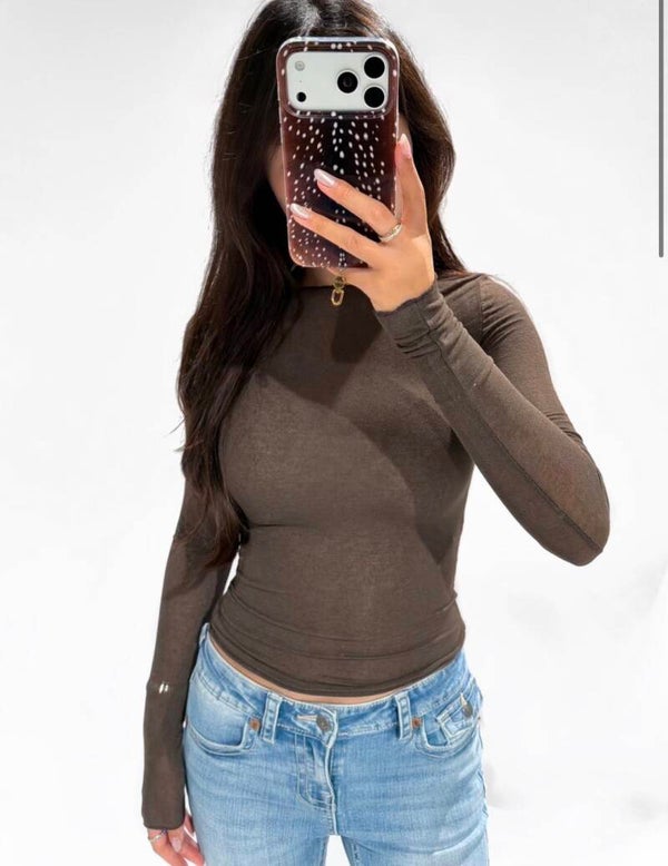 Basic Cashmere Top Brown